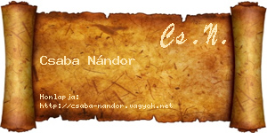 Csaba Nándor névjegykártya